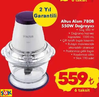 ALTUS ALSM 780B 550W DOĞRAYICI